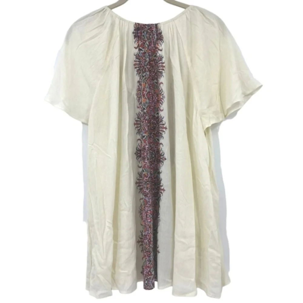 SMYMumu Oversized Cream Paisley Print Avalon Swing Top M 6 8 - Picture 4 of 9
